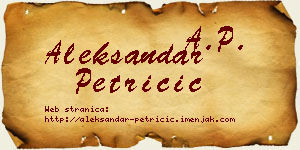 Aleksandar Petričić vizit kartica